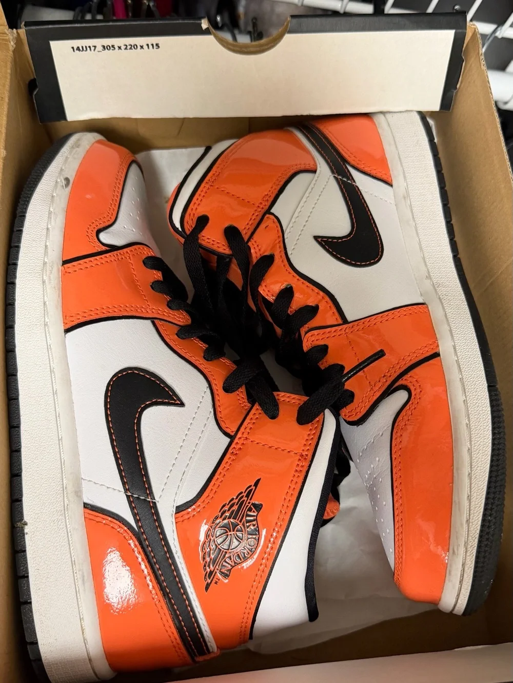 Nike Jordan High-Top Sneakers in Orange, White & Black